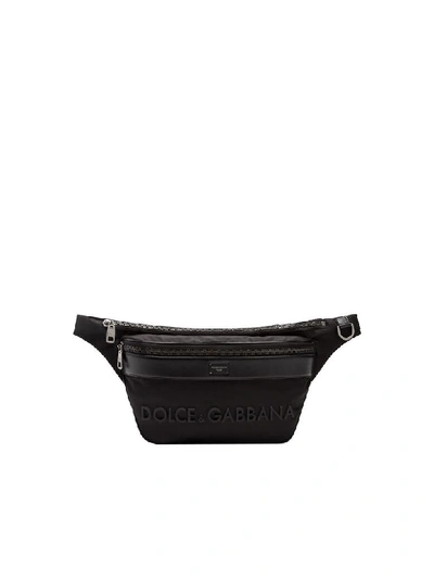 Shop Dolce & Gabbana Logo Rubber Belt Bag In Black