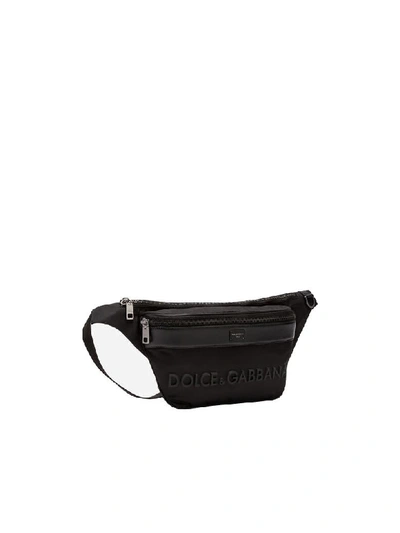 Shop Dolce & Gabbana Logo Rubber Belt Bag In Black
