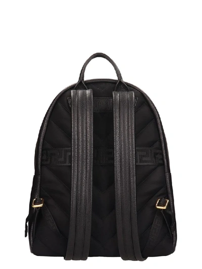 Shop Versace Black Leather Backpack
