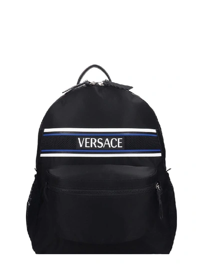 Shop Versace Backpack In Black Nylon