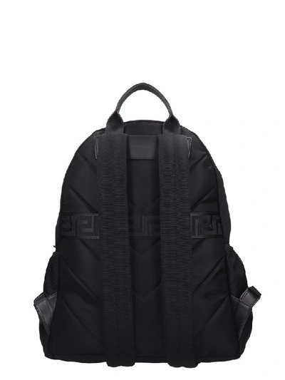 Shop Versace Backpack In Black Nylon