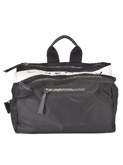 Shop Givenchy Pandora Messenger Logo Detail Shoulder Bag In Black/white