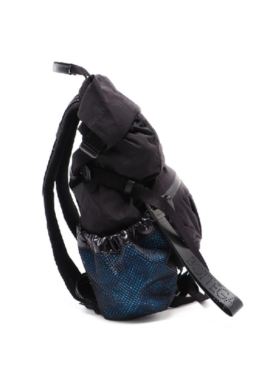 Shop Bottega Veneta Backpack Paper Nylon In Nero/blue