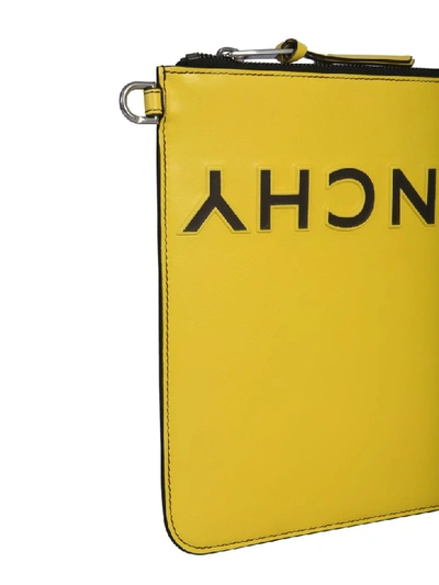 Shop Givenchy Clutch With Rough Logo In Giallo