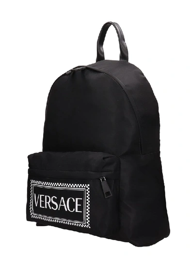 Shop Versace Black Nylon Backpack