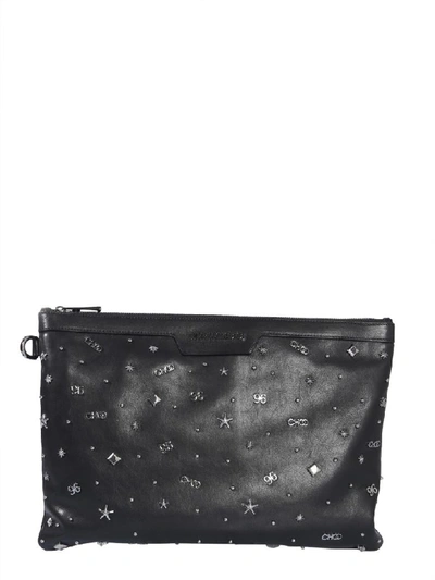 Shop Jimmy Choo Derek Pouch In Nero