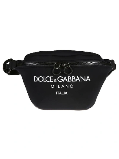 Shop Dolce & Gabbana Logo Belt Bag In Black/white