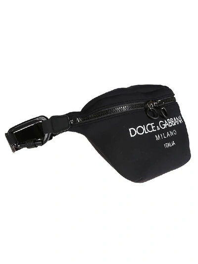 Shop Dolce & Gabbana Logo Belt Bag In Black/white