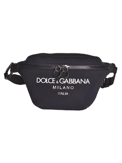 Shop Dolce & Gabbana Logo Print Belt Bag In Black