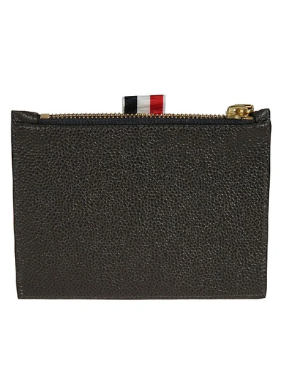 Shop Thom Browne Logo Coin Purse In Charcoal