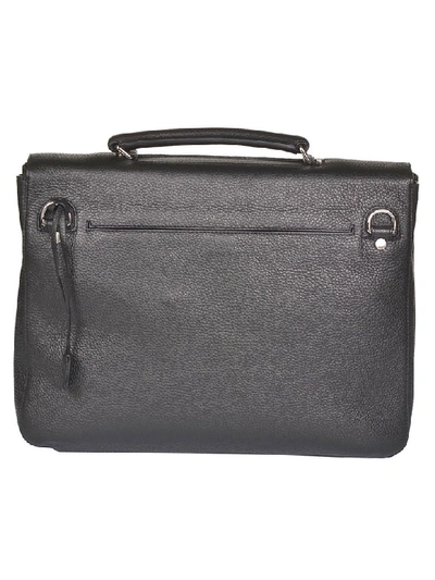 Shop Orciani Snap Lock Top Handle Briefcase In Black