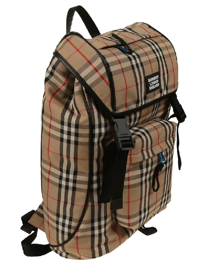 Shop Burberry House Check Backpack In Archive Beige