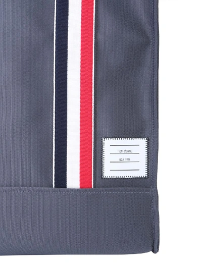 Shop Thom Browne Technical Fabric Tote Bag In Grey