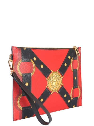 Shop Versace Large Pouch In Rosso