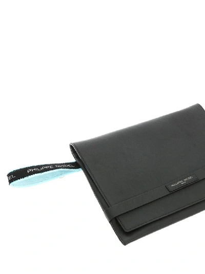 Shop Philippe Model Pochette Leather In Black