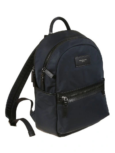 Shop Michael Kors Logo Patched Classic Backpack In Navy