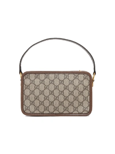 Shop Gucci Camera Bag Ophidia In Beige Ebony Acero