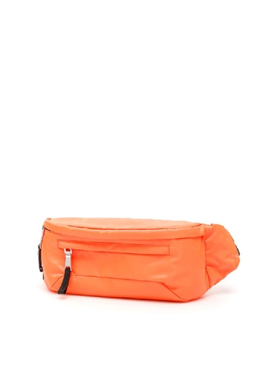 Shop Prada Nylon Beltbag With Logo In Arancio Fluo Nero (orange)