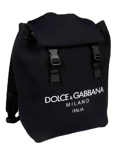 Shop Dolce & Gabbana Logo Print Backpack In Black