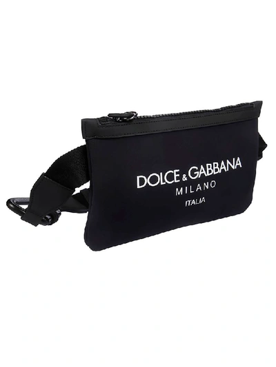 Shop Dolce & Gabbana Logo Print Large Belt Bag In Black