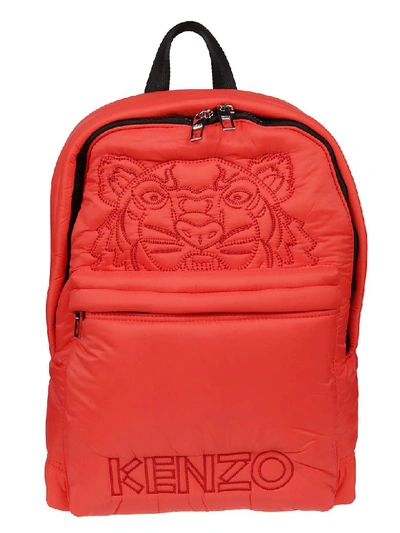 Shop Kenzo Zaino Large Kampus Tiger In Rouge Moyen