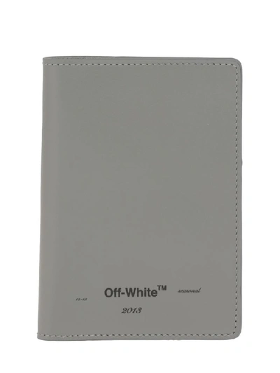 Shop Off-white Seasonal Logo Card Holder In Grey Black