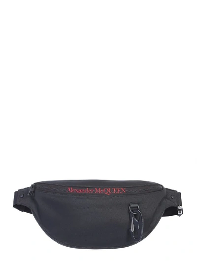 Shop Alexander Mcqueen Pouch With Logo In Nero