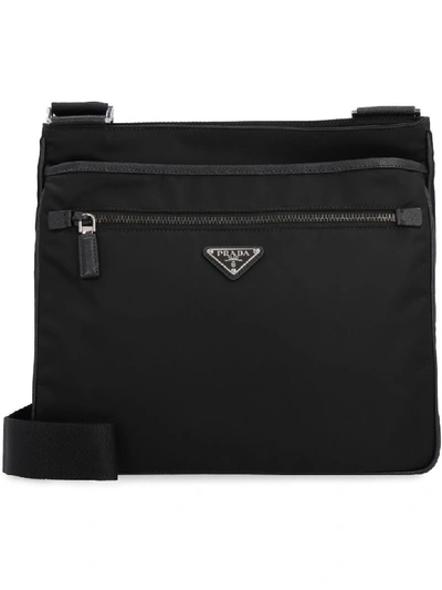 Shop Prada Nylon Messenger-bag In Black