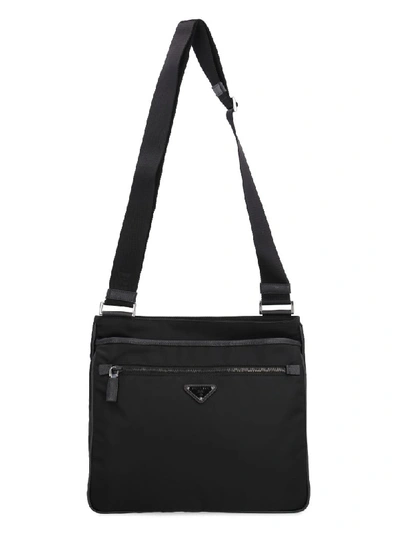 Shop Prada Nylon Messenger-bag In Black