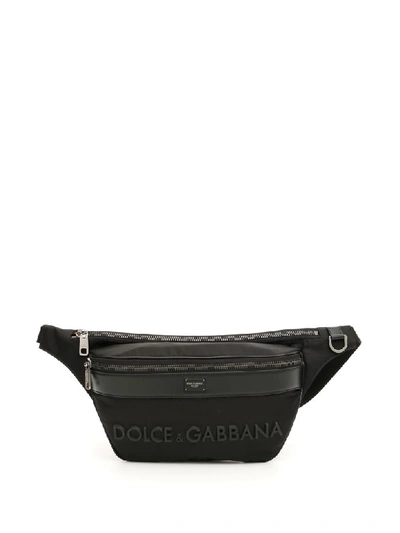 Shop Dolce & Gabbana Logo Nylon Beltbag In Nero Nero (black)