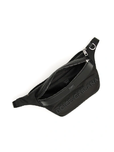 Shop Dolce & Gabbana Logo Nylon Beltbag In Nero Nero (black)