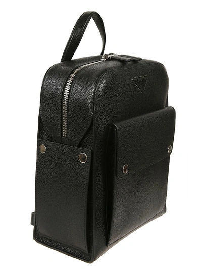 Shop Prada Logo Plaque Backpack In Black