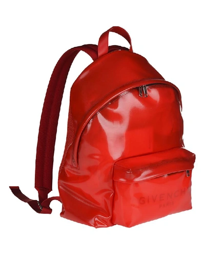 Shop Givenchy Logo Backpack In Red