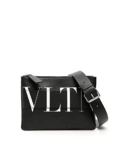 Shop Valentino Vltn Crossbody Bag In Nero Bianco (black)
