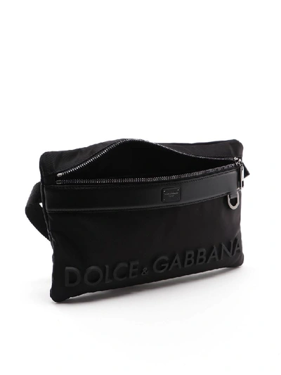 Shop Dolce & Gabbana Belt Bag Nylon In Nero/nero