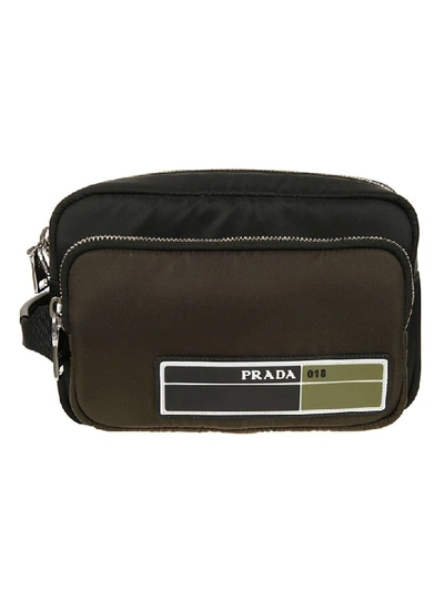 Shop Prada Logo Handbag In Black/camo