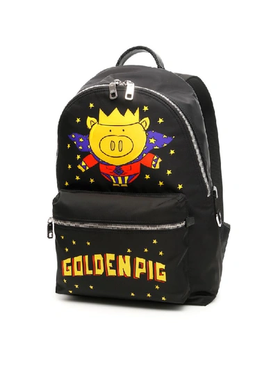 Shop Dolce & Gabbana Golden Pig Backpack In Superpig Corona F Ne (black)