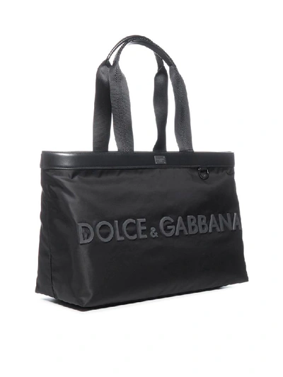 Shop Dolce & Gabbana Nylon Tote In Nero Nero