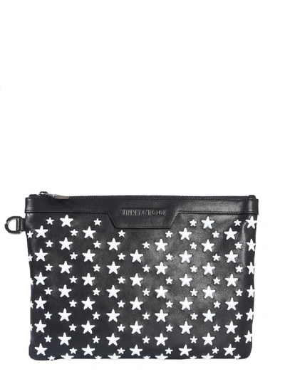 Shop Jimmy Choo Small Derek Pouch In Nero