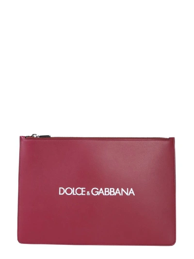 Shop Dolce & Gabbana Document Holder With Logo In Rosso