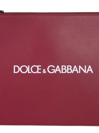 Shop Dolce & Gabbana Document Holder With Logo In Rosso