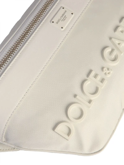 Shop Dolce & Gabbana Pouch With Logo In Bianco