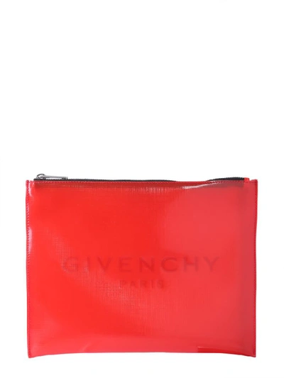 Shop Givenchy Large Pouch In Rosso