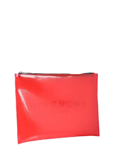 Shop Givenchy Large Pouch In Rosso