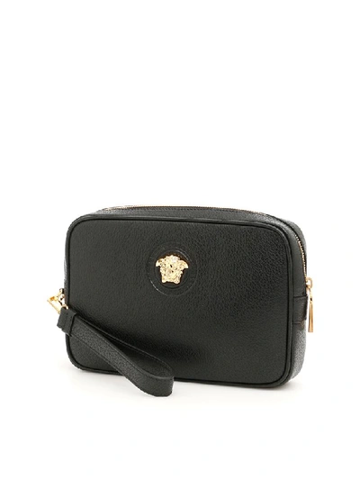Shop Versace Grain Leather Palazzo Bag In Nero Oro (black)