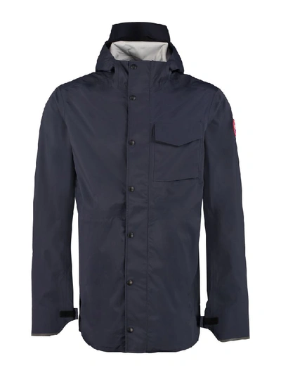 Shop Canada Goose Nanaimo Techno Fabric Raincoat In Blue
