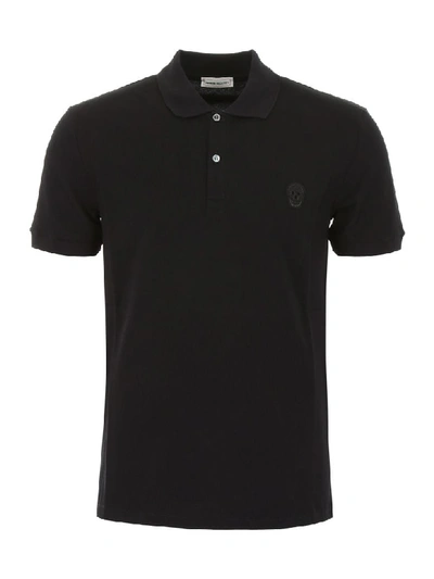 Shop Alexander Mcqueen Skull Patch Polo Shirt In Black (black)