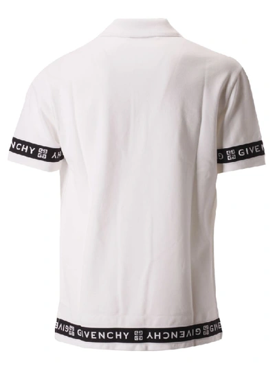 Shop Givenchy Logo Sleeve Polo Shirt In White