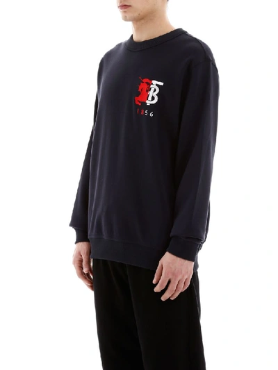 Shop Burberry Munstone Sweatshirt In Navy (blue)