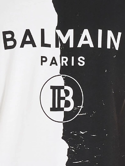 Shop Balmain T-shirt In Black & White